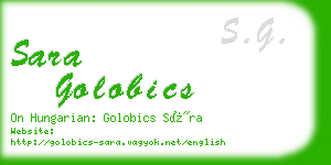 sara golobics business card